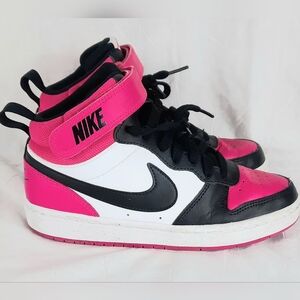Nike Court Borough Mid 2 GS Youth Shoes Size 4Y Fierce Pink HV0933-100 Sneakers